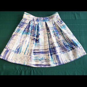 Sinequanone Paris  Bright Watercolour Tweed Fabric Skirt Purple Blue White